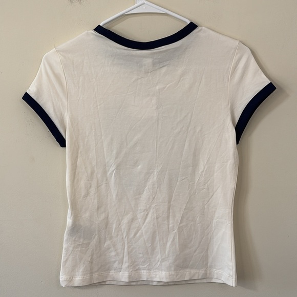 New & Other Stories Cap-Sleeve T-Shirt White Print Small - Picture 7 of 9